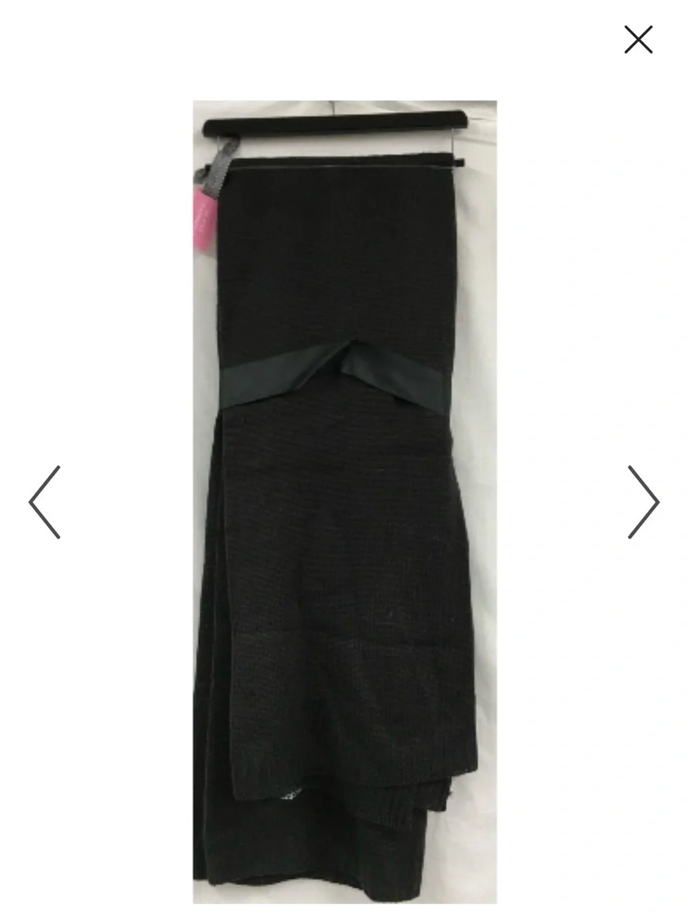 Magaschoni Black Scarf with Silver Skull Embellishments